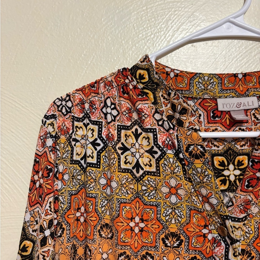 Roz & Ali Vibrant Geometric Blouse - Picture 6 of 8